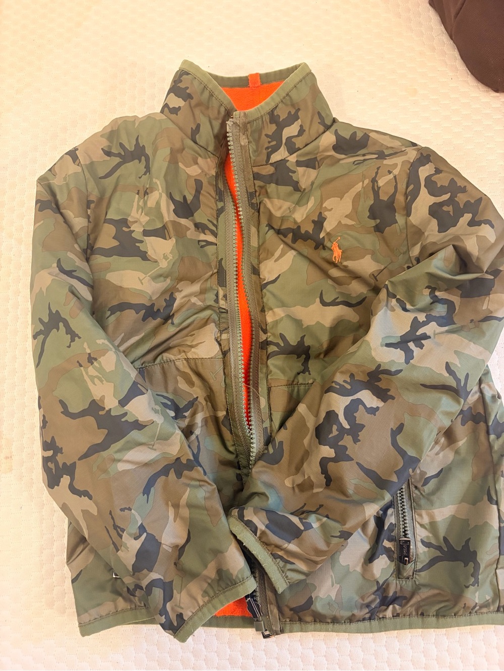 Ralph Lauren Men's Camouflage Field Jacket with Orange Lining